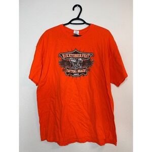 Gildan Biketoberfest‎ 2013 Daytona Beach Florida Orange Graphic T-Shirt Mens XL